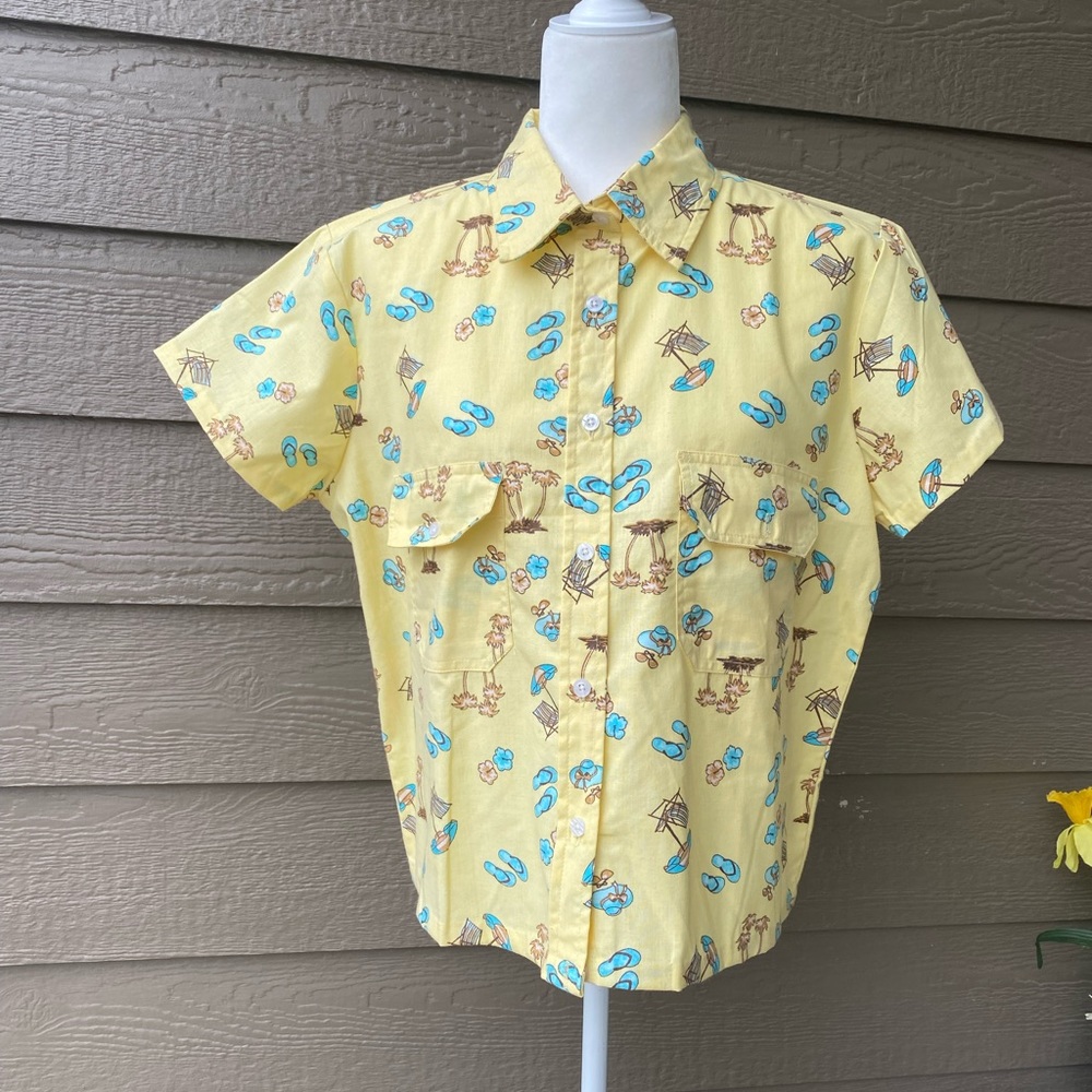 BocaBay shirt beach vacation print, Womens L.